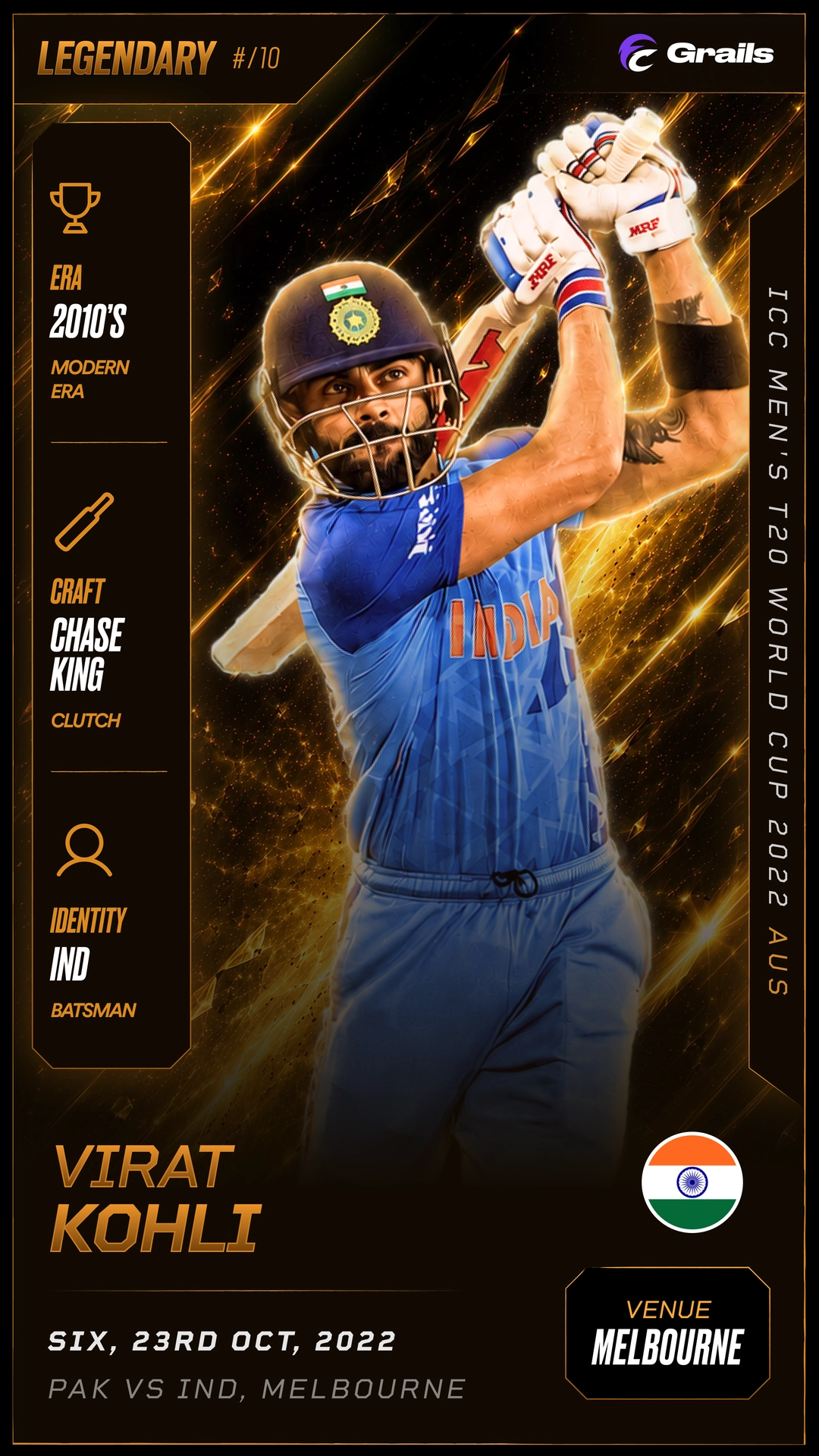 Virat Kohli - Legendary Grails Card